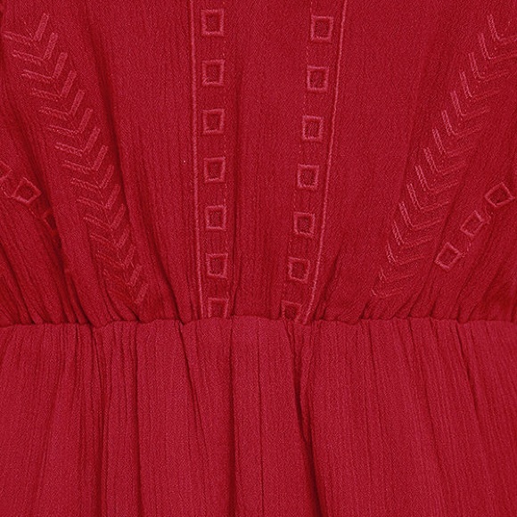 Red Embroidered Romper - Picture 5 of 7
